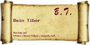 Bein Tibor névjegykártya